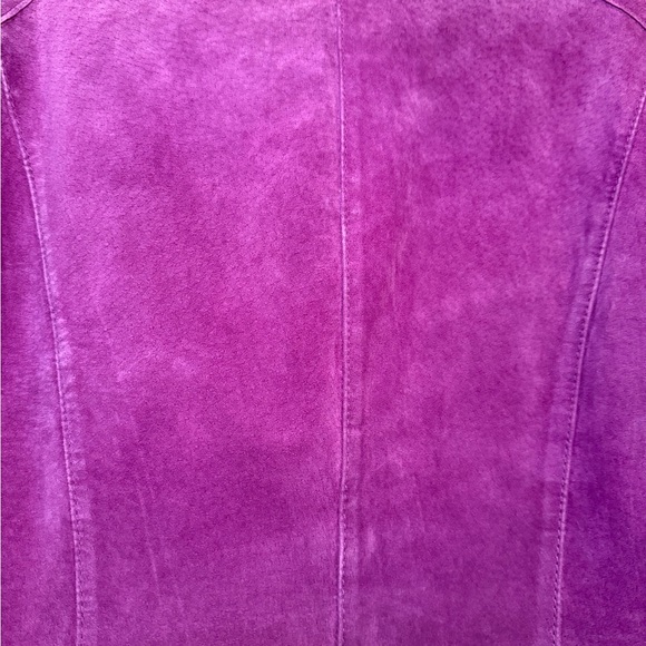 VINTAGE Jones New York Vibrant Purple Leather Suede Jacket PERFECT Size XL - Picture 5 of 11